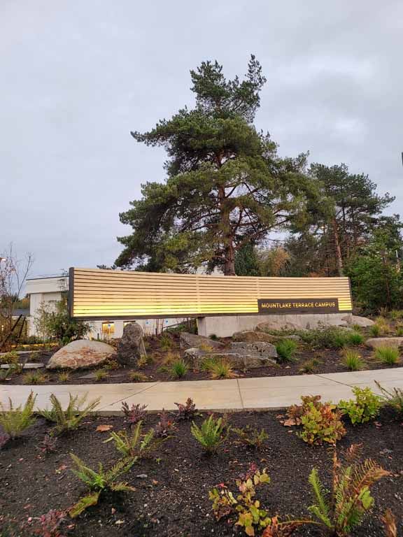 Premera Campus Curved Steel Sign Final Installation